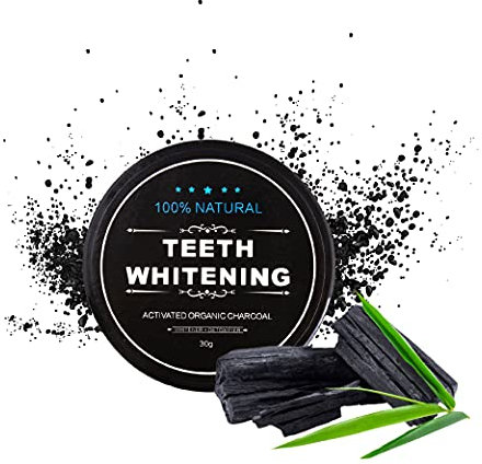 Calma Dragon Poudre blanchisseuse de dents avec charbon de bambou actif. Avec de la noix de coco du cocotier. Blanchiment Immédiate.