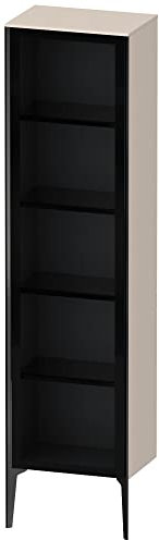 Duravit XViu XV1376 Hochschrank mit Glastür stehend, Anschlag rechts, 500x360 mm, Höhe 1770 mm, Farbe (Front/Korpus): schwarz matt/Taupe - XV1376RB291