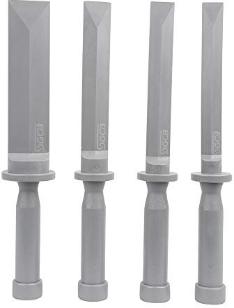 SGCB Non-Marring Plastic Chisel Scraper Set Of 4, High Hardness PA44 Nylon Decal Wheel Weight Remover Damage Free Easy Grip Impact Chemical Resistant Scraper Tool Kit For Gasket Decals Emblem Moldings