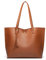 Dreubea Damen Weiche Kunstleder Tote Schultertasche Große Kapazität Quaste Handtasche, Braun (Russet New), Medium