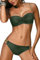 JFAN Donna Costume da Bagno con Cintura Dorata Push Up Imbottito Reggiseno Bikini Sexy Abiti da Spiaggia Moda, Verde - XL