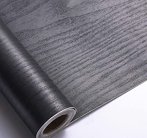 Arthome Klebefolie Rustikales Holzoptik Selbstklebende Tapete, 44cmx3m Schwarz Holz Papier, Dekoratives Vinyl für Möbel Küche Arbeitsplatte Schränke Möbel Tische Wand Vintage DIY Wandverkleidung