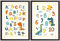 Hey Chimp Dinosaurier-Poster & Alphabet-Diagramm – Kleine Jungen lernen Zahlen & Buchstaben – ABC-Poster – niedliche Dinosaurier-Schlafzimmer-Accessoires & Lernposter für Kleinkinder ungerahmt
