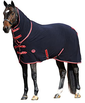 Weatherbeeta Copertina In Pile Per Cavalli Con Collo Staccabile (137,16 cm) (Blu Navy, Rosso, Bianco)