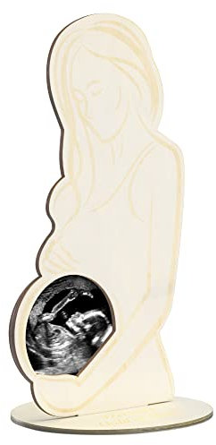 Navaris Cadre photo échographie - Support photo design femme enceinte pour échographie - Cadeau future maman premier enfant annonce grossesse papa