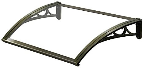 FUFU Tettoie Finestra Curva E Baldacchino della Porta, Staffa in Lega di Alluminio, Pc Pannello, Tenda da Sole All'aperto Fissa, Design Moderno, UV Protezione (Size : 80x120cm)