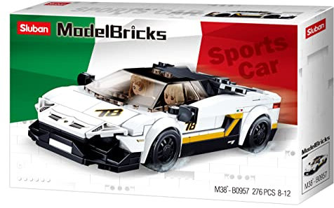 Sluban Klemmbausteine Italienischer Sportwagen weiß (276 Teile)