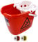 Mop Bucket with Wringer and Wet Floor Caution Sign, 12L Cleaning Bucket Plus Built-in Easy Carry Handle, Heavy-Duty Plastic Red Mop Bucket for Commercial and Industrial Surface Cleaning