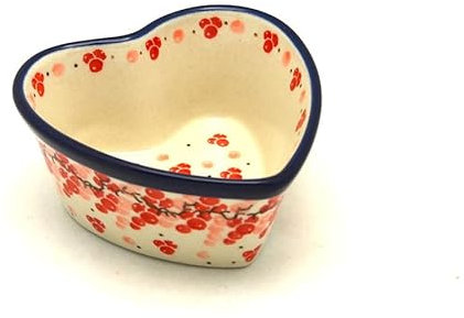 Polish Pottery Ramekin - Heart - Pink Peppercorn