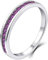 YL Damen Ewigkeitsring 925 Sterling Silber Schliff Februar Geburtsstein Amethyst Jahrestag Verlobungsring(Größe 52）