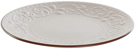DKD Home Decor Assiette plate Grès Beige Brun (21 x 21 x 2,5 cm) (Référence : S3025988)