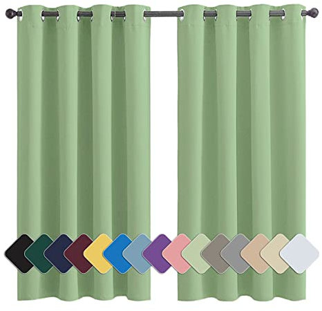 MENGH Rideau Panneaux 200x160cm Vert Clair Rideau Porte, Isolant Thermique dans de Nombreuses Couleurs, pour Chambre d'enfants
