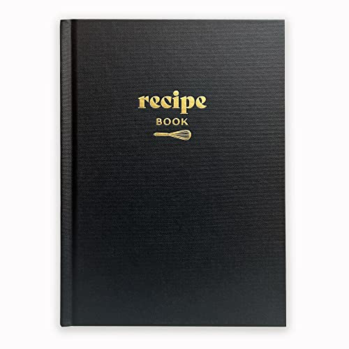 Betterday Studio Blank Recipe Book with Space for 50 Recipes | Blank Recipe Journal - Blank Recipe Book for Own Recipes | DIY Recipe Book, Make Your Own Recipe Book, Blank Cookbook, Black