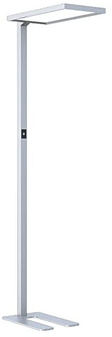 NCC-Licht LED Stehleuchte Luka Silber Up & Down 2 x 40W 8400lm Neutralweiß 4000K UGR<18 dimmbar + Bewegungssensor + Tageslichtsensor
