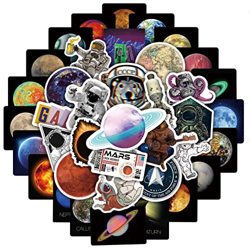Astronauts Stickers for Laptop (100 PCS),Gift for Children Teens Adults Girl Boys,Waterproof Stickers for Water Bottle,Funny Spaceman Vinyl Stickers for Scrapbook,Skateboard,Bike,Phone,Dairy