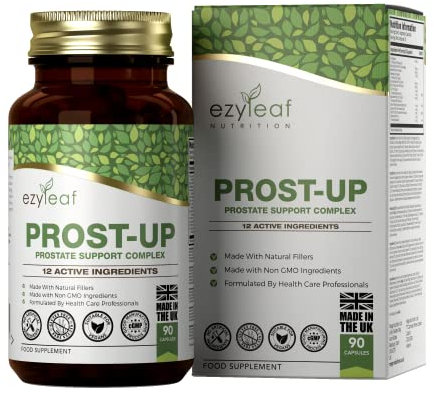 Ezyleaf Próstata Fórmula | Suplemento de Alta Potencia para Próstata | 90 Cápsulas de Ortiga para Hombres con Beta-sitosterol, Zinc, Semilla de Calabaza, Boro, Boswellia Serrata | Hecho en Reino Unido
