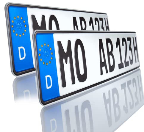 H-Kennzeichen für Oldtimer KFZ | 520 x 110 mm | Amtliches Oldtimer H-Nummernschild mit individueller Prägung | Historische Kennzeichen | Made in Germany von Sparschild | 2 Stück