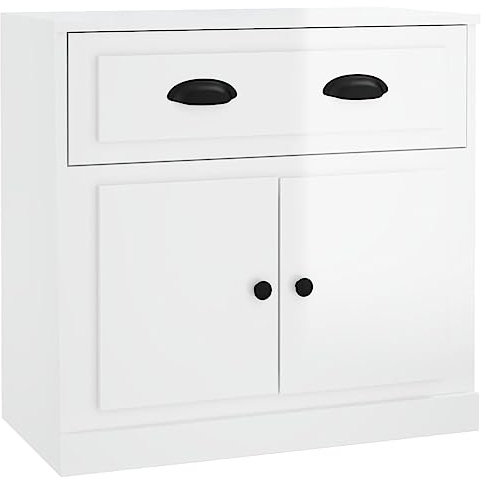 vidaXL Sideboard Hochglanz-Weiß 70x35,5x67,5 cm Holzwerkstoff
