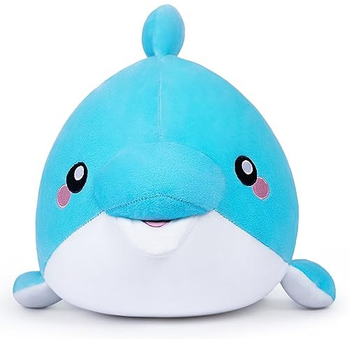 Yeqivo Blauer Delfin gefüllte Tiere, Delphin Plüsch Spielzeug Nettes und weiches Delphin Plüsch Kissen ToyOcean Tier Plüsch Spielzeug Geschenk für Kinder und Freundin(Blauer Delfin,30CM)