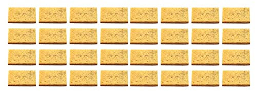 Feriany 32 esponjas biodegradables y compostables, estropajos, cepillo de sartén de natural, fibra de palma, esponja ecológica para la limpieza de utensilios de cocina