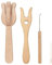 Cipliko Strickgabel - 4-teiliges Strickgabel- und Nadelset aus,Tragbares Strickgabel-Set mit großer Öhrnadel, Holzgabelflechter und Lucet-Gabel-Häkelset für die Teppichherstellung