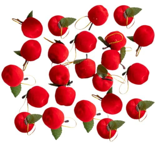 IMIKEYA 60 Stück Weihnachtsbaum Anhänger Apfel aus Bruchsicherem Schaumstoff 2cm Rot Hängende Festdekoration für Zuhause und Weihnachtsfeier