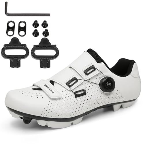 PENXZT Herren Damen MTB Schuhe, Fahrradschuhe Mountainbike Schuhe kompatibel mit SPD 2 Schrauben mit Cleats Outdoor-Radschuhe