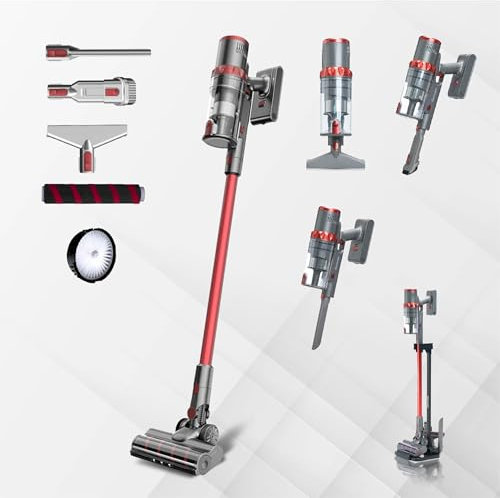 Corvan Cordless Vacuum, 60 min Runtime Vacuum for Home, 181AW Stick Vacuum with LED Display, Anti-Tangle & Auto Mode, Free Stand, Rechargeable Vacuum for Pet, Hair, Carpet, Hardwood Floor, K9 Luxe