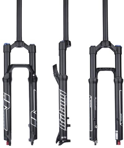 BOLANY 27.5/29inch MTB Air Fork 140mm Travel Bike Suspension Fork 34mm Stanchions Bike Front Fork with Damping Rebound Adjustment 28.6mm Threadless Steerer