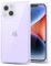 Svanove Custodie per iPhone 14 Plus Trasparente Quadrato, Trasparente Quadrato Rettangolo Custodia per Telefono Protezione per Fotocamera, Sottile Silicone Antiurto Guscio Morbido, Lilla