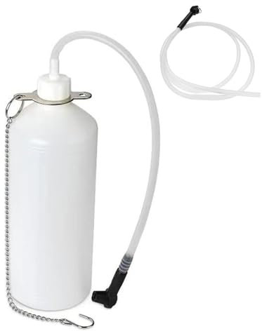 Alleshelfer 1L Bremslösevorrichtung, Bremsflüssigkeitsbehälter, Bremslöseflasche, mit 25 und 60CM Schlauch und Universal Gummi-Adapter Bremsenentlüftungsgerät den Austausch von Bremsöl