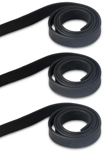 DHSBGWSX 3 Stück Rakel-Ersatz-Gummilippe, 105 x 2,5 cm, Fensterwischer-Gummi-Ersatz, Silikon-Ersatzstreifen, Fensterschaber-Ersatzgummi (schwarz)
