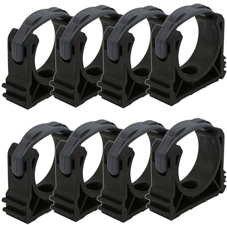 HAF 8X PVC Rohrschelle 50mm aus Kunststoff | Rohrklemme mit Verschlussbügel | Rohrhalter für PVC Rohr mit 50mm Außendurchmesser, Poolfitting, Schwimmbad, Poolverrohrung, Druckleitung, Rohrleitung