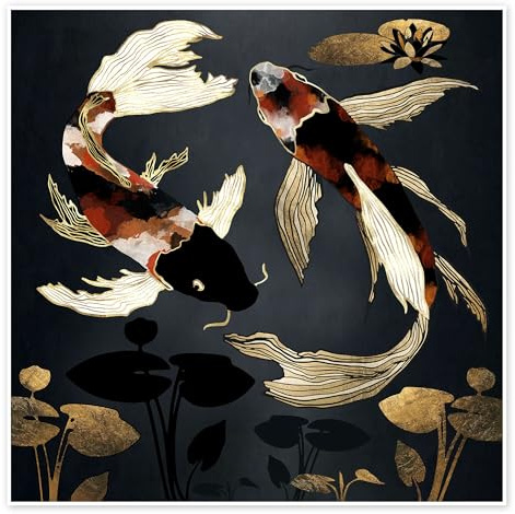 Posterlounge Metallische Koi IV Poster | 40 x 40 cm von SpaceFrog Designs Wandbilder Wanddeko
