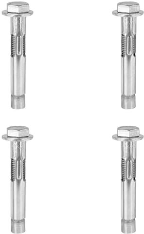 4 tornillos de expansión M10 x 100 mm, tornillos de expansión hexagonales de acero inoxidable, anclajes de fijación resistentes para hormigón, mampostería y pared de ladrillo