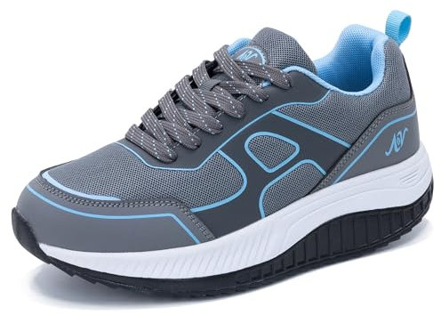 GOOBON Chaussures de marche pour femme - Soutien de la fasciite plantaire - Chaussures orthopédiques confortables et larges - Avec coussin d'air pour pieds plats - Soulage les douleurs aux pieds -