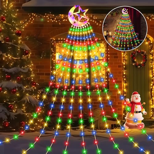 Possily luces de arbol de Navidad, 346 LED en RGB, luces de arbol de Navidad con 8 modos - Perfectas para decoraciones de fiesta, Navidad, celebraciones y para uso interior y exterior