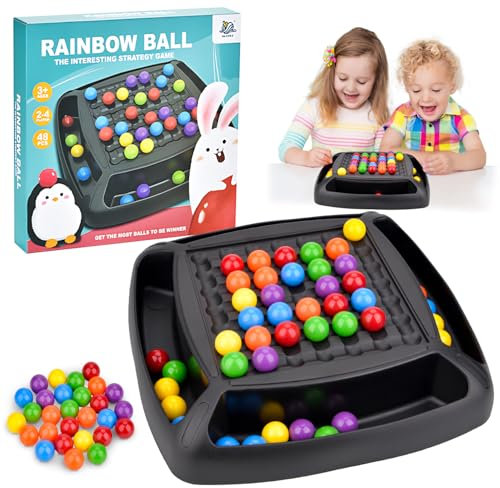 Jadyon 48 StüCk Intellektuelles Schachbrett Doppelduell, Elimination Brettspiel, Schachbrett Doppelduell, Rainbow Ball Brettspiel, Intellektuelles Schachbrett FüR Erwachsene Kinder