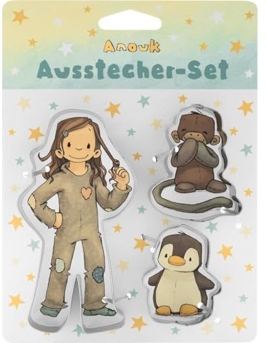 Sheepworld Ausstecher-Set Anouk | Keksausstecher, Anouk, Affi und Pinguin, Rezept auf der Rückseite | Geschenk für Kinder, Jungen, Mädchen, Weihnachten, Geburtstag | 73953