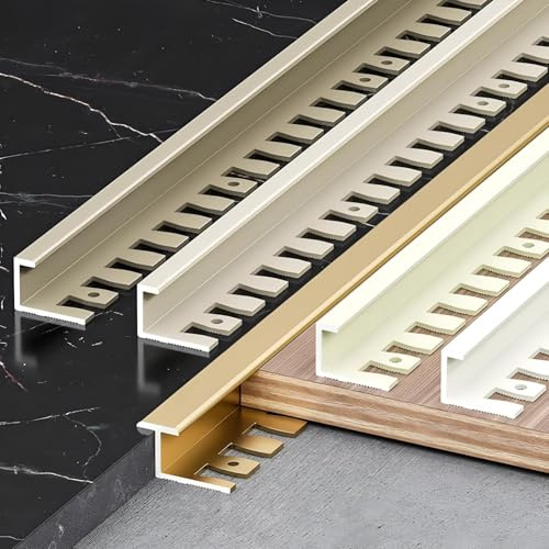 Raouoae Biegbar Abschlussprofil Für Fliesen Eloxiertem Aluminium 135cm 2 Stück Treppenkantenprofil Einfassprofil Flexibles Design Für Perfekte Abschlüsse(Pistolengrau,T-TYP_HOCH: 8.5MM)