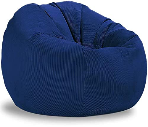 SXBCyan Sitzsackbezug (ohne Füllstoff) for Kinder und Erwachsene, Abnehmbarer, maschinenwaschbarer Grauer Bezug, extra großer Sitzsack, Stofftieraufbewahrung, weicher Premium-Cord(Q,90cm)