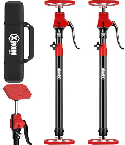 XINQIAO Deckenstütze, Montagestütze Bis 70KG Tragkraft, Teleskopstange 60-115CM, Stahl-Montagestütze für Wände, Decken, Türzargen, mit Einhandabstützung, 2 Stück