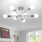 Comely Moderne Sputnik Kronleuchter 6 Flammig, Vintage Deckenleuchte E27, Chrom Industrielle Deckenlampe aus Metall für Wohnzimmer Esszimmer Schlafzimmer Küche