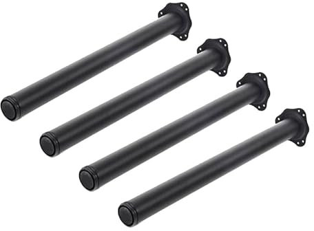 4er Set Tischbeine Ø60mm Schreibtischfüße Tischfüße Stabil, Höhenverstellbar Höhe 820 mm + 30 mm inkl. Befestigungsmaterial (Schwarz Höhe 820mm)