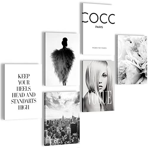 DecoMe Poster Set - Fashion Coco - OHNE RAHMEN -Wohnzimmer Schlafzimmer Mädchenzimmer - Made in Germany – Fashion – N002160a