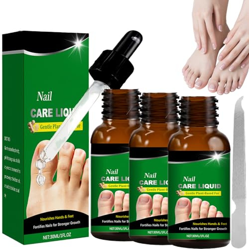 Ingwer Nagelpflege Essenz Serum mit Teebaumöl, Nagelhautöl für Hand und Fuß, Nagelstärker für brüchige Nägel, Schnell einziehendes Nagelpflege-Serum mit Feile 30ml Reisegröße (3pcs)