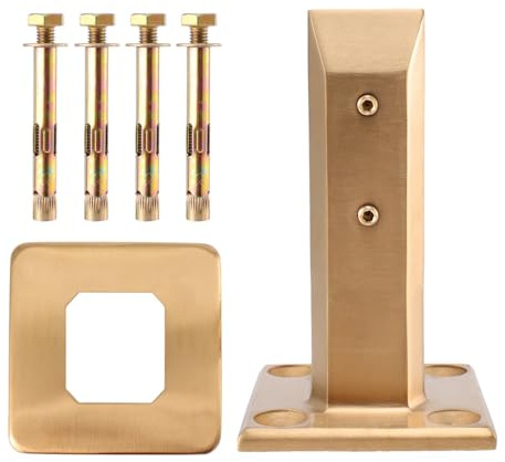 Ipetboom Pince à Verre en Acier Inoxydable Or, Support en Verre avec Couvercle et Vis, Facile à Utiliser et Gain de Place pour Fixation sans Perçage