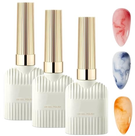 3 Pcs Clear Blooming Gel, 15 ml Blooming Gel Polish, for Spreading Effects, Floral, Marble, Watercolor Art Design