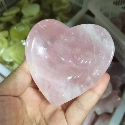 FQHIDMOMX Quartz Cute Cat Shape Bowl Engraved Rose Crystal Home Decor Decor(Heart)