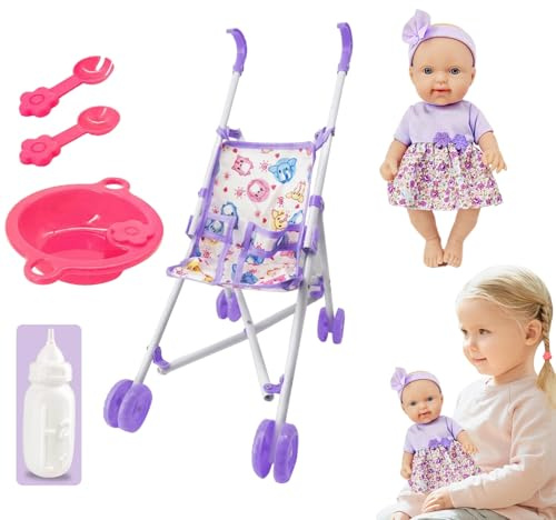 Ensemble de Poussette de, Ensemble de Poussette de pour | Ensemble de pour pour Tout-Petits pour Filles | de Jeu de de 10 Pouces avec Accessoires de de, Ensemble d